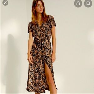 Aritzia Wilfred Leopard shirt dress